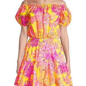 NWT Lilly Pullitzer Jesiba Off-the-shoulder Romper, Sz M